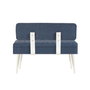 Hanah Home Banco 1048 - 1, Blanco y Azul Oscuro, 110x82.5x40 cm